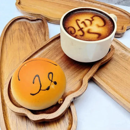 Japanese-Style Wooden Serving Tray for Snacks, Desserts and Coffee