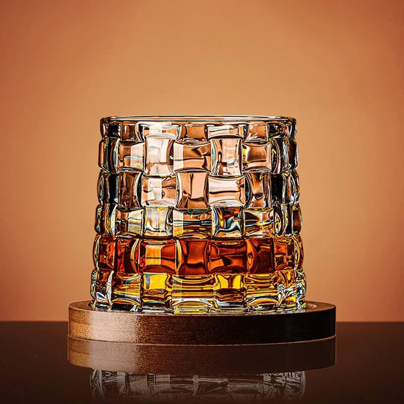 Spinning Tumbler Whiskey Glass for Brandy, Wine, and Spirits