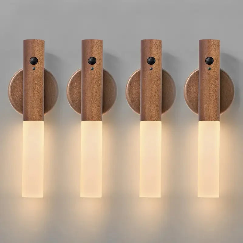 Wireless Motion Sensor Night Lamp LED Magnetic Rechargeable Light for Home