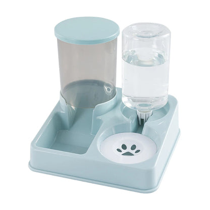 2-in-1 Tilted Pet Feeder Automatic Food and Water Station for Cats