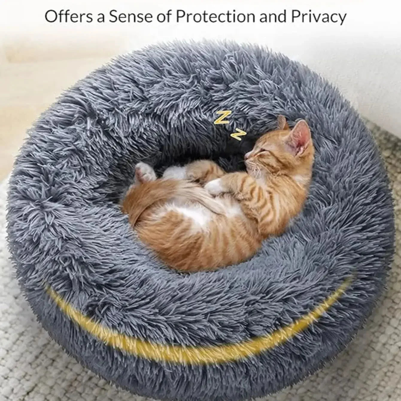 Round Pet Bed for Dogs and Cats Soft Plush