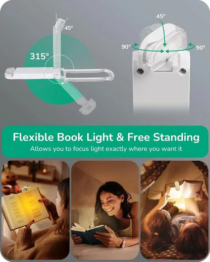 Mini USB Rechargeable Book Light with Amber Glow and Eye Protection