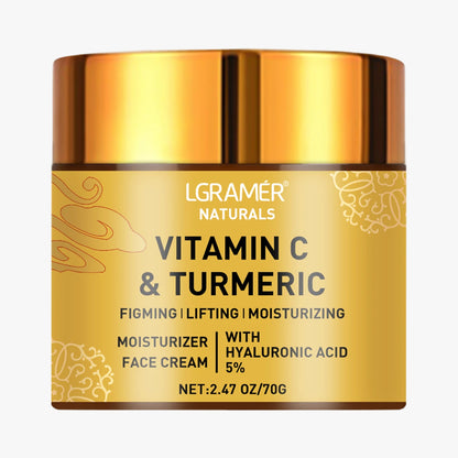 Hyaluronic and Retinol Face Moisturiser with Turmeric and Vitamin C for Smooth Skin
