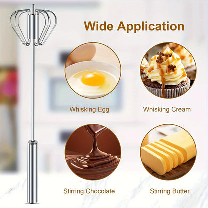 Stainless Steel Semi-Automatic Egg Beater for Easy Mixing and Whisking