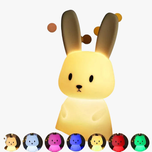 Soft Silicone Bunny Night Light with Touch Control & 7-Colour Modes