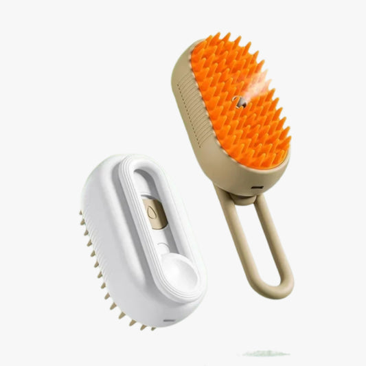 3-in-1 Steamy Pet Brush for Dogs and Cats with Grooming Spray